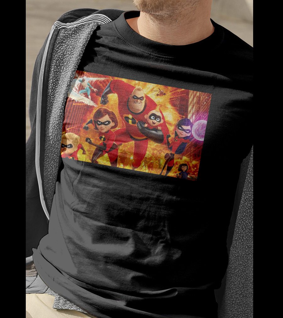 The Incredibles Family Action Adventure Pixar Scene T-Shirt