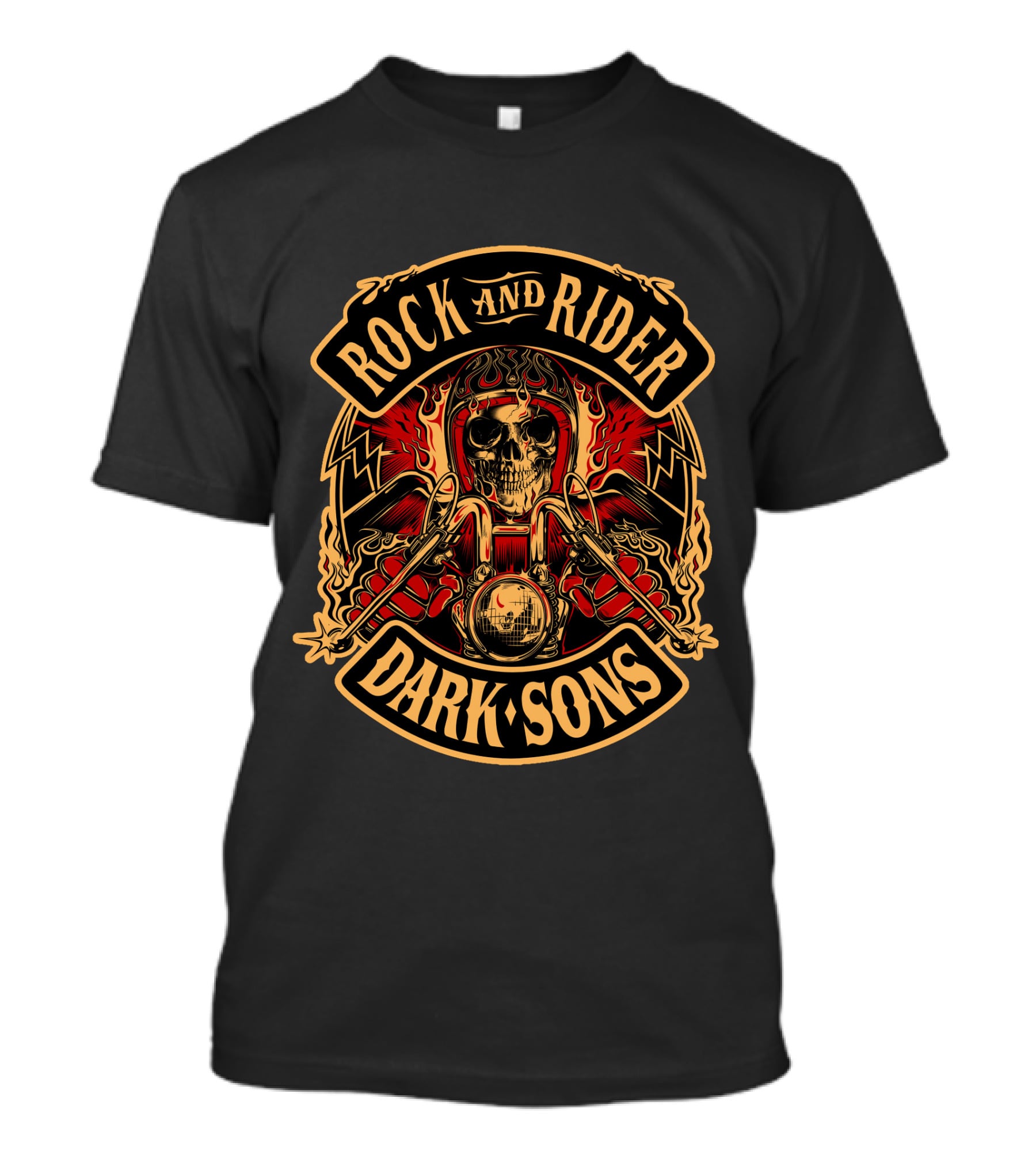 Rock And Rider Dark Sons Skull And Flames T-Shirt