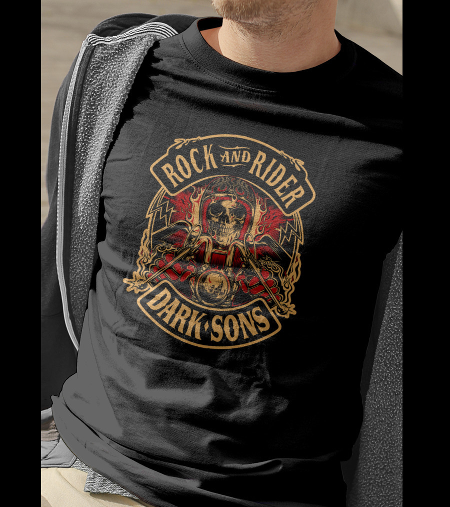 Rock And Rider Dark Sons Skull And Flames T-Shirt