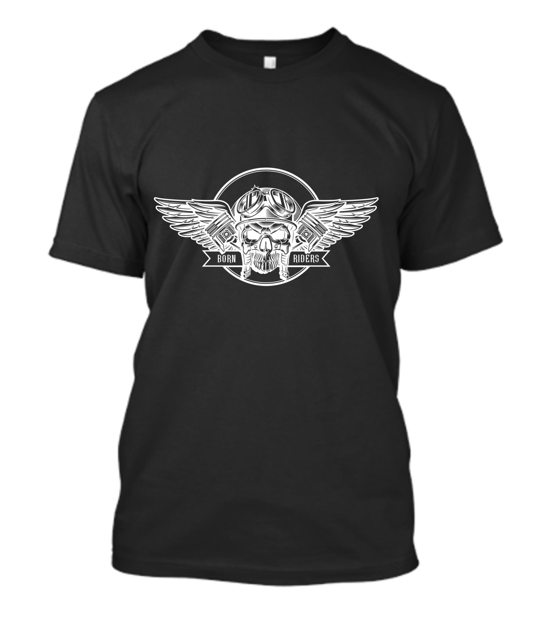Born Riders Winged Skull Moto Gear T-Shirt