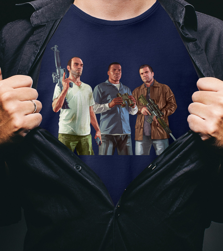 Grand Theft Auto Characters With Weapons T-Shirt