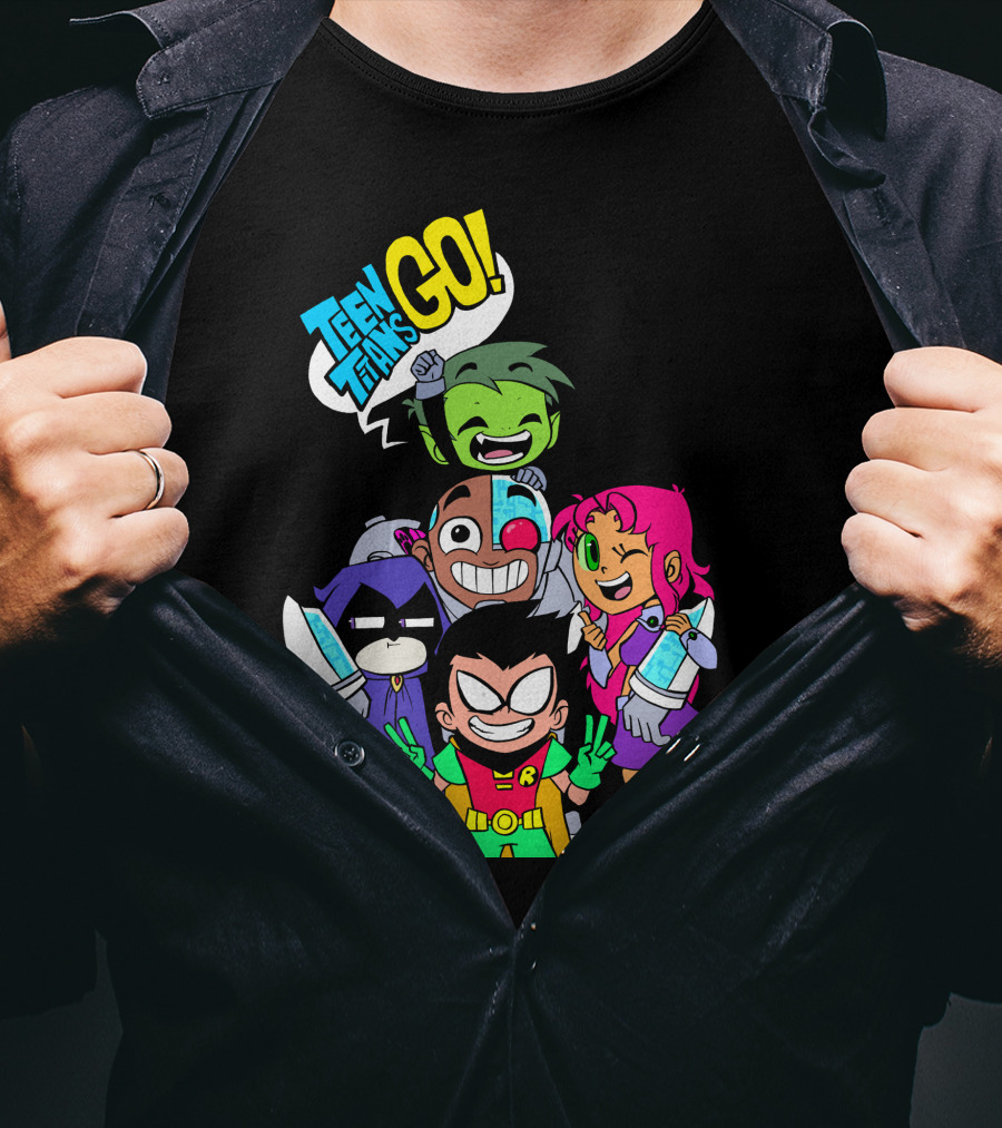 Teen Titans Go Animated Characters Group T-Shirt