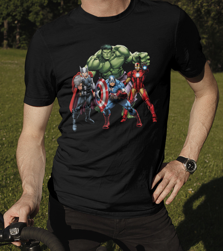 Thor Hulk Captain America Iron Man Avenger Team T-Shirt