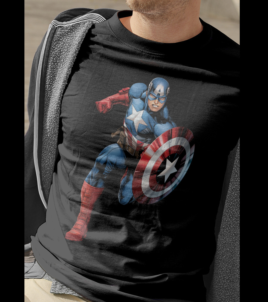 Captain America Superhero Iconic Shield Marvel Universe T-Shirt