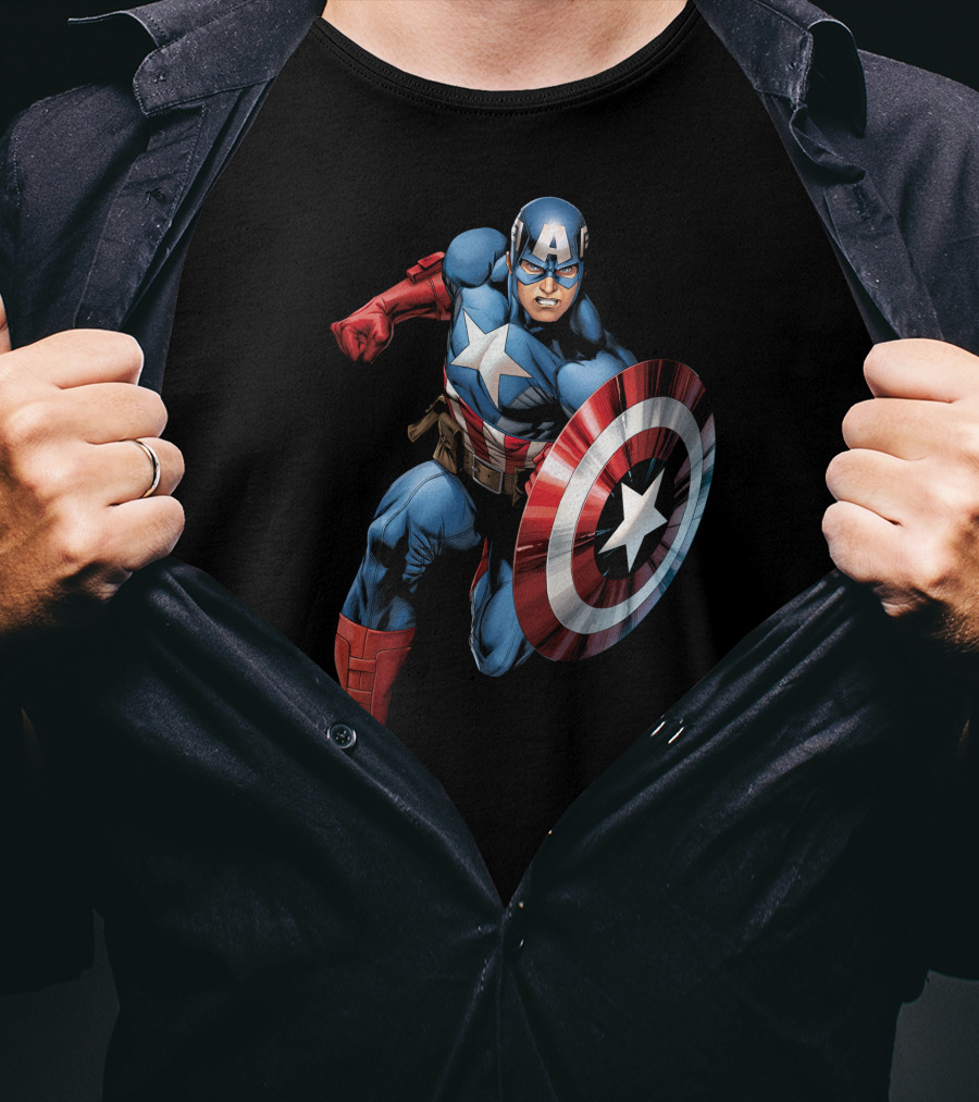 Captain America Superhero Iconic Shield Marvel Universe T-Shirt