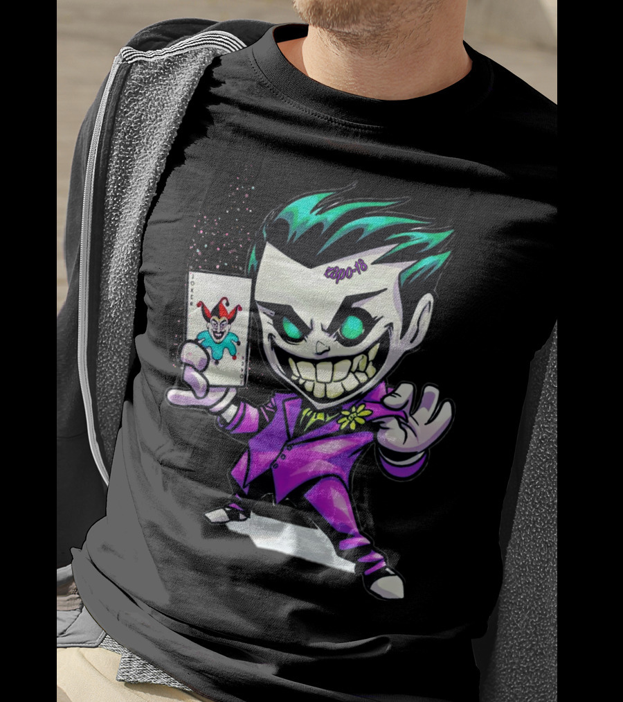 Joker 2012 Cartoon Grinning Character With Joker Card T-Shirt