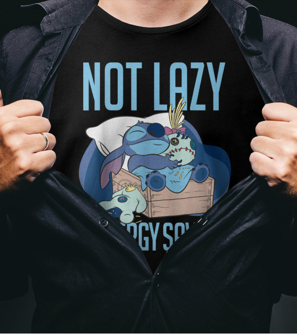 Disney Lilo And Stitch Not Lazy Energy Saving #EnergySaving T-Shirt