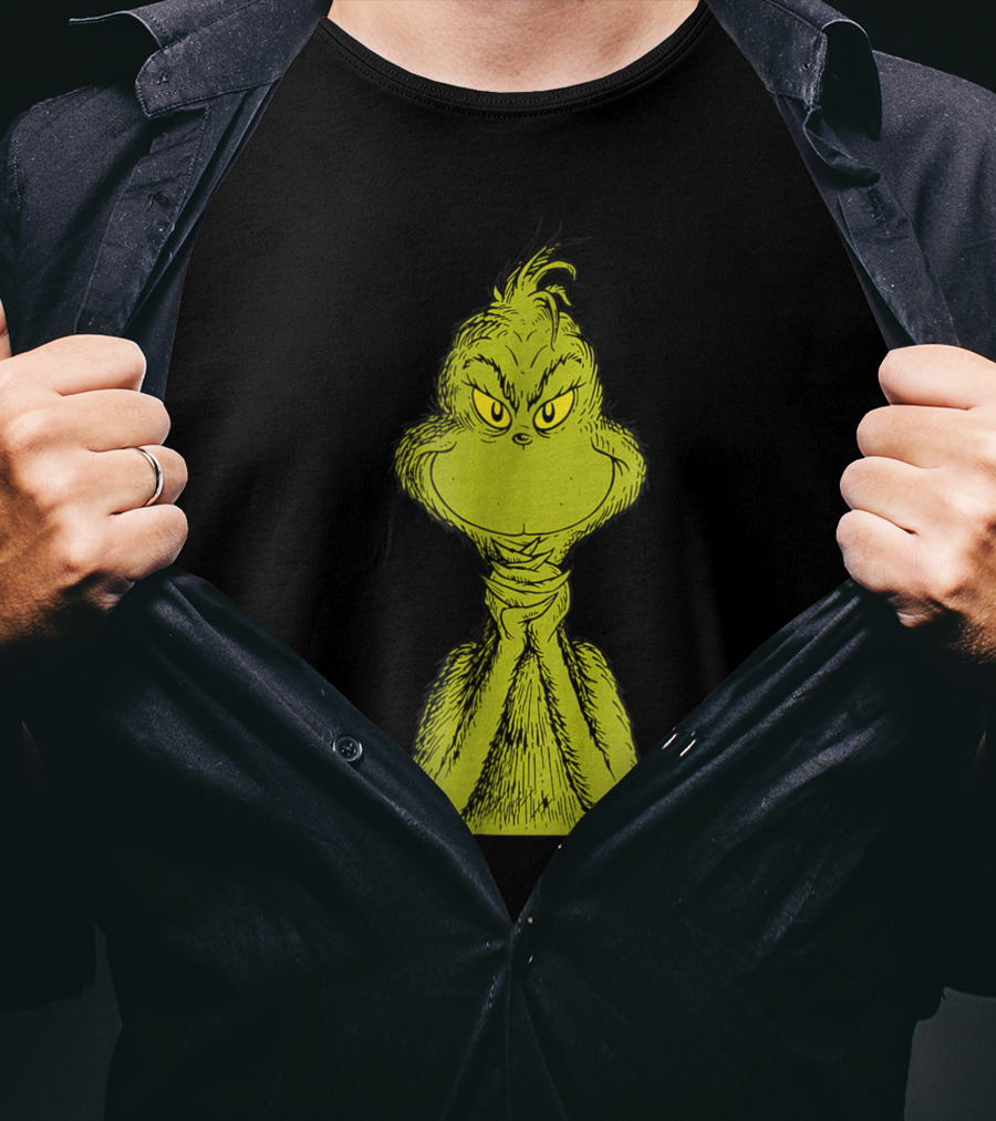 Dr Seuss Classic Sly Grinch Iconic Mischievous Expression T-Shirt