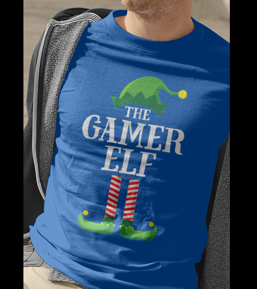 The Gamer Elf Matching Family Group Christmas Party Holiday T-Shirt