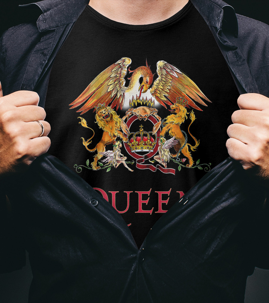 Queen Crest Logo Lions Phoenix Crown T-Shirt