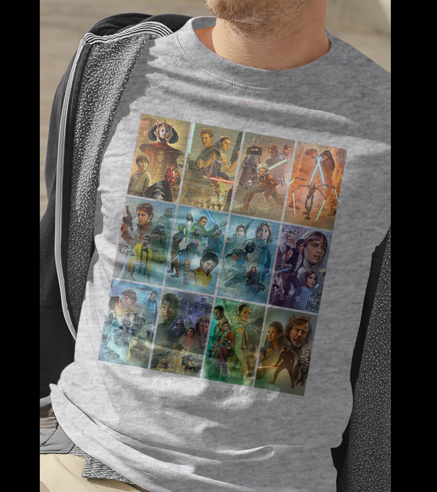Star Wars Celebration Mural Panels Iconic Characters And Scenes T-Shirt