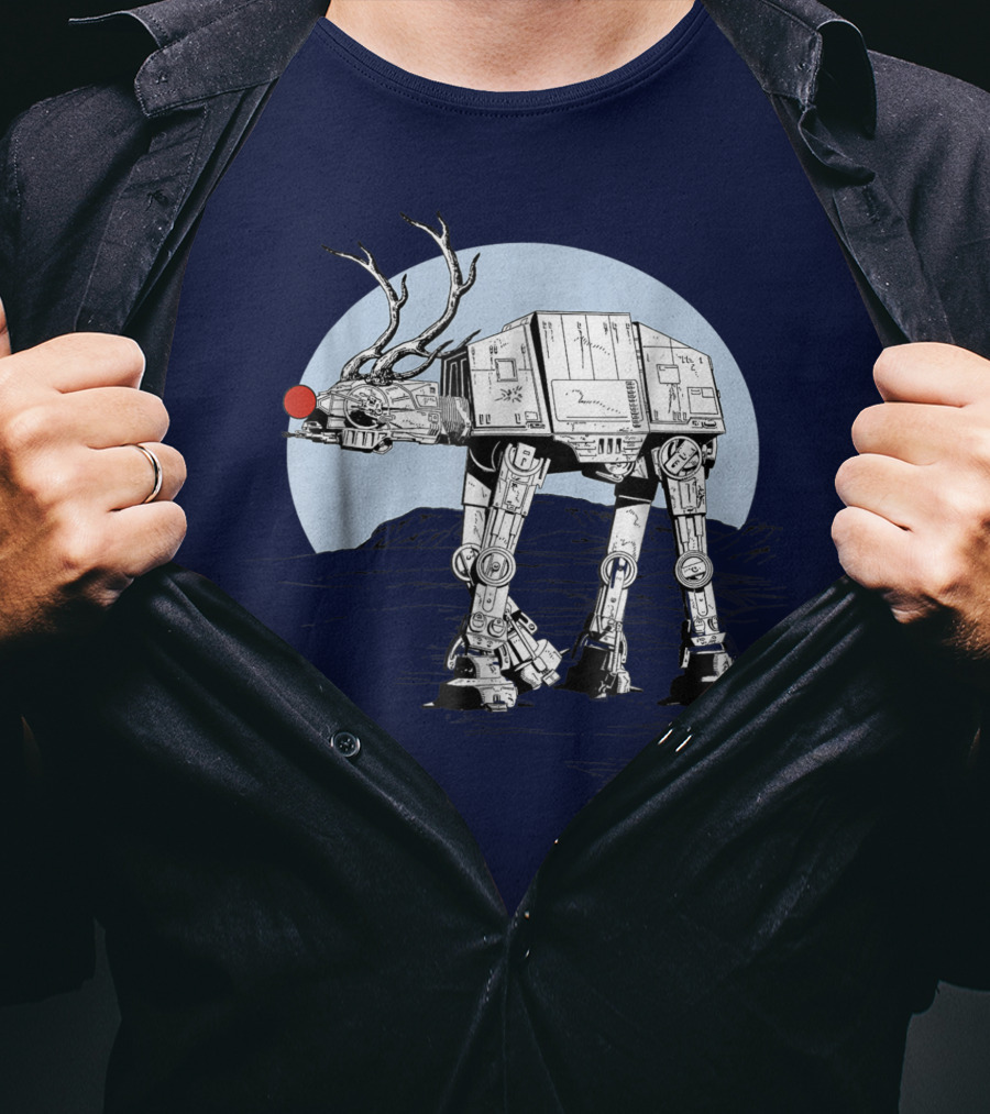 Star Wars Rudolph AT-AT Walker Moonlit Scene T-Shirt