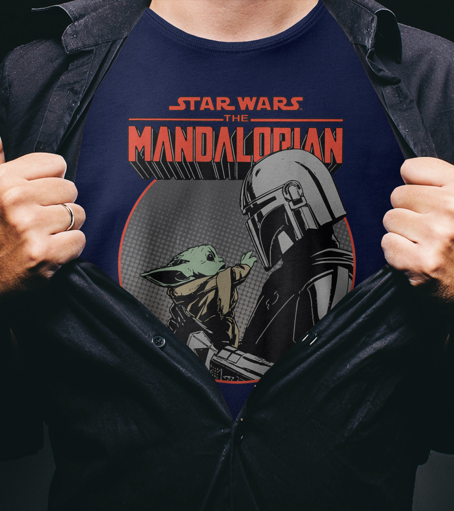 Star Wars The Mandalorian Mando And The Child Vintage Comic T-Shirt