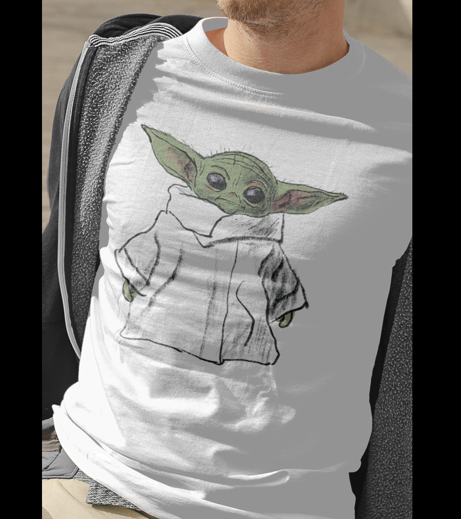 Star Wars The Mandalorian The Child Sketch Drawing T-Shirt