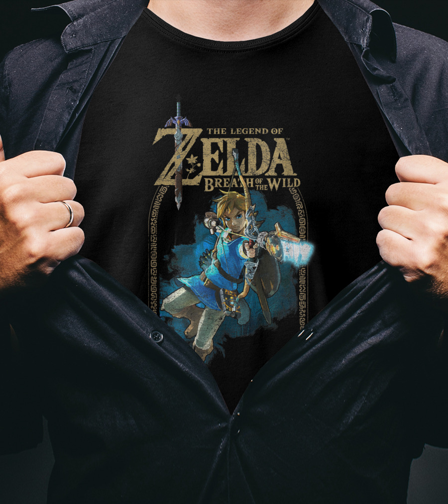 The Legend Of Zelda Breath Of The Wild Link Archery Action T-Shirt