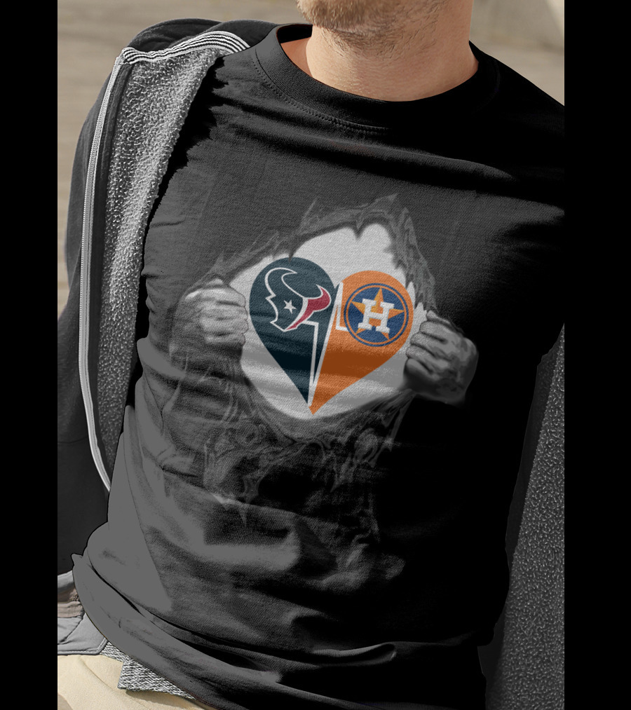 Texans And Astros Heart T-Shirt
