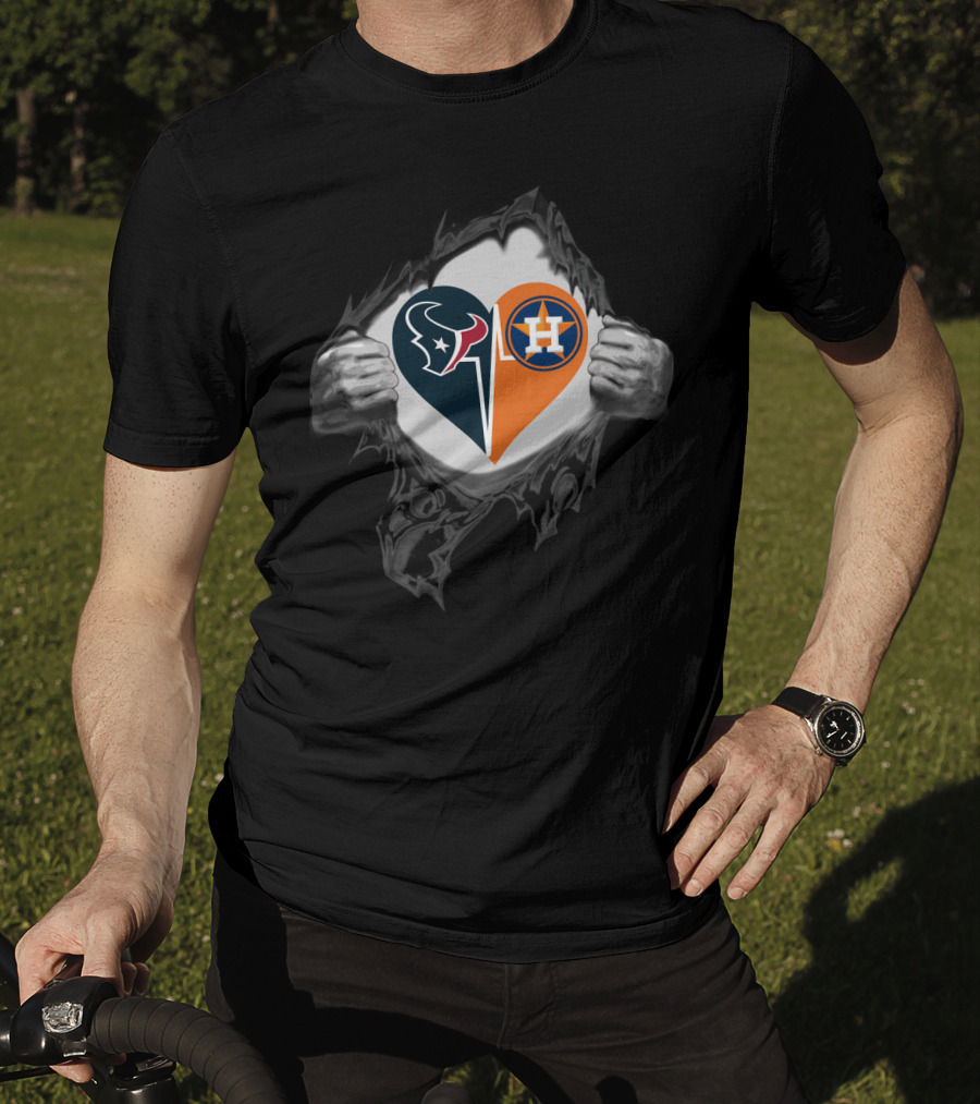 Texans And Astros Heart T-Shirt
