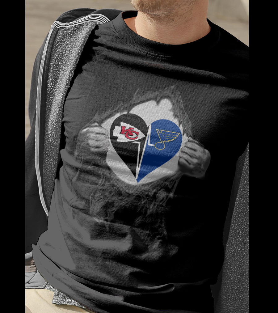 Kansas City Chiefs And St. Louis Blues Heart T-Shirt