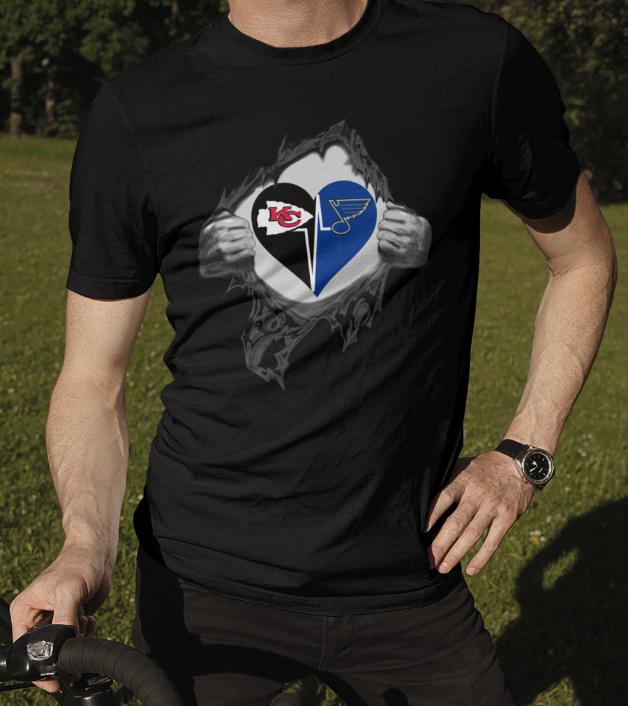 Kansas City Chiefs And St. Louis Blues Heart T-Shirt