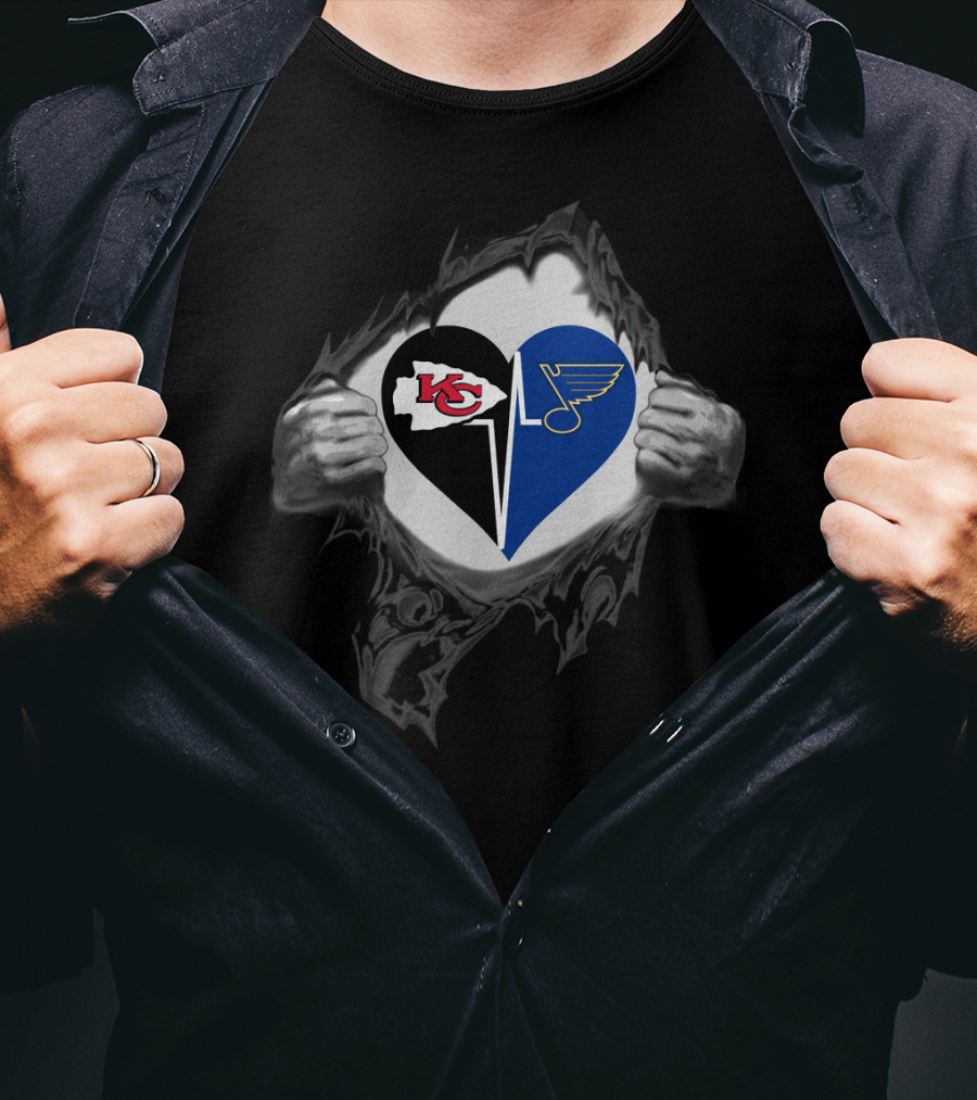 Kansas City Chiefs And St. Louis Blues Heart T-Shirt