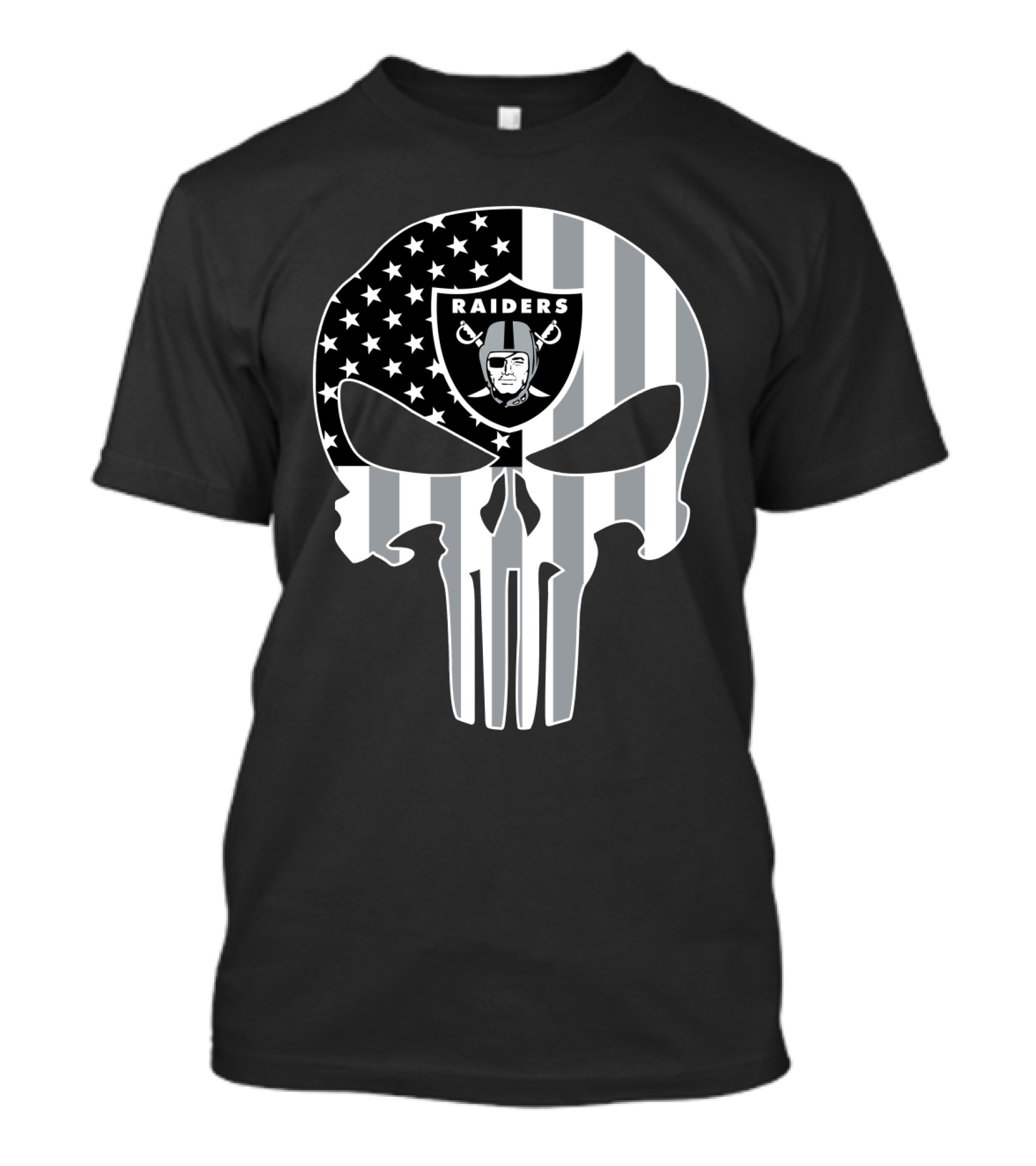 Raiders Skull With Flag T-Shirt