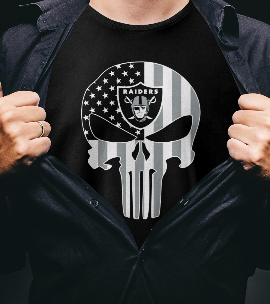 Raiders Skull With Flag T-Shirt
