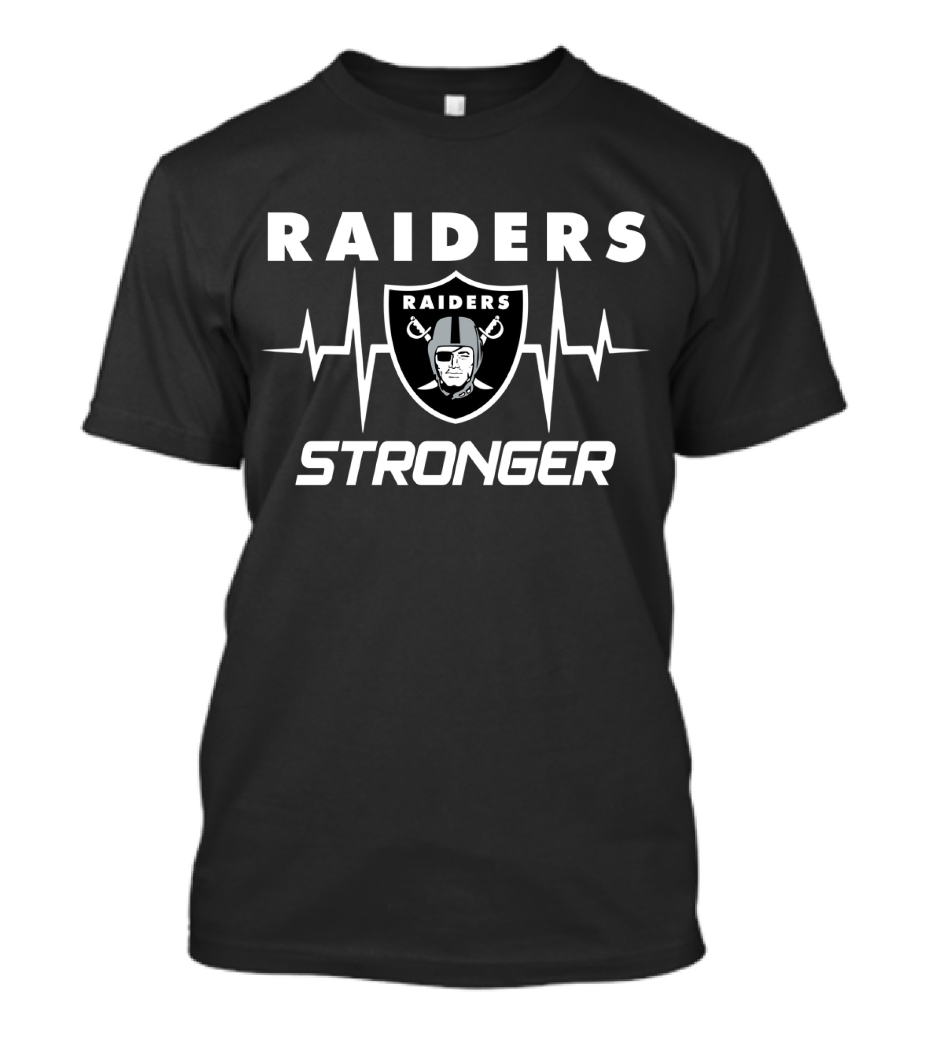 Raiders Stronger Heartbeat Shield T-Shirt
