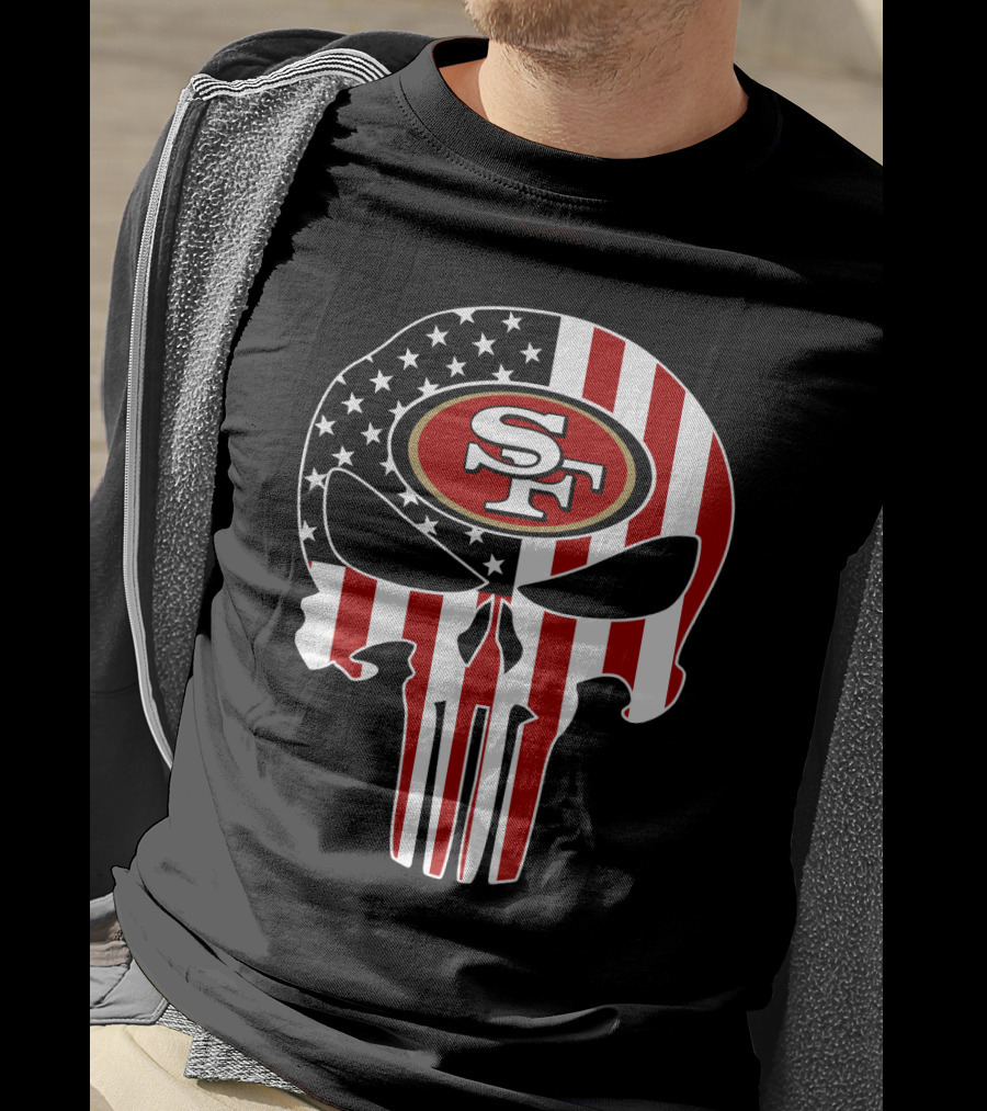 San Francisco 49ers American Flag Punisher T-Shirt