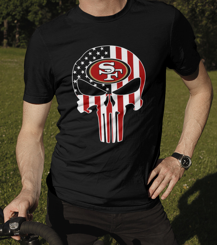 San Francisco 49ers American Flag Punisher T-Shirt