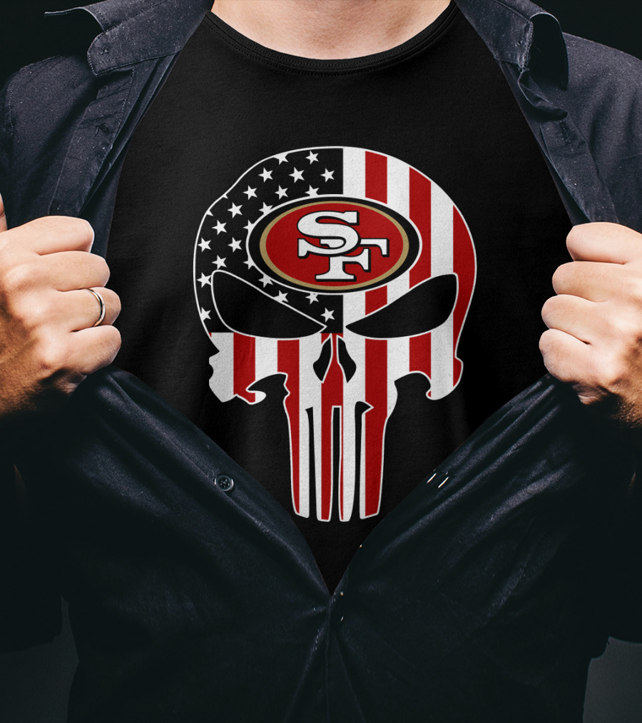 San Francisco 49ers American Flag Punisher T-Shirt