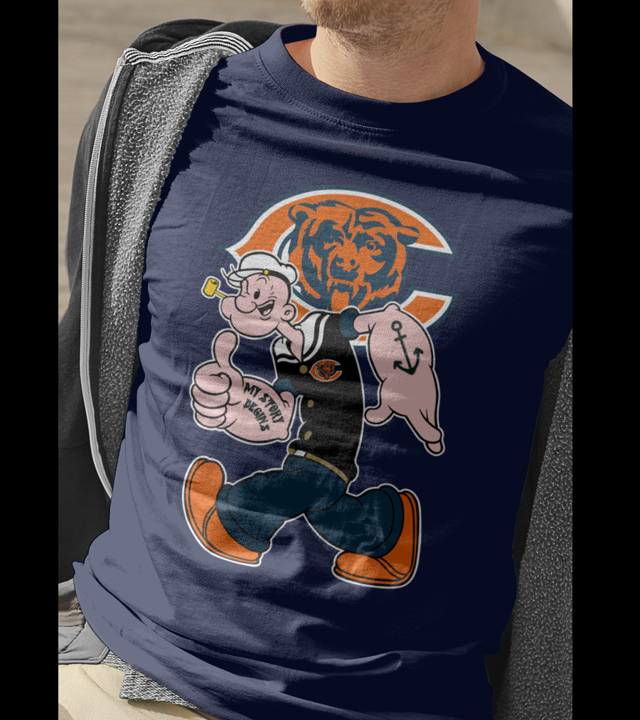 Chicago Bears Popeye Thumbs Up T-Shirt