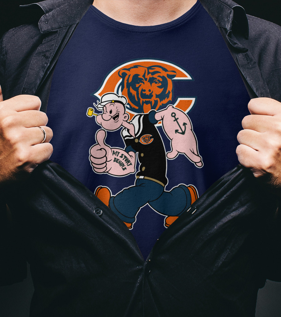 Chicago Bears Popeye Thumbs Up T-Shirt