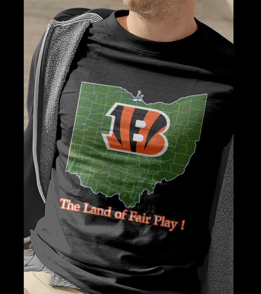 Bengals Ohio Map The Land Of Fair Play T-Shirt