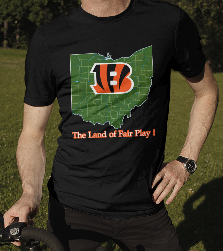 Bengals Ohio Map The Land Of Fair Play T-Shirt