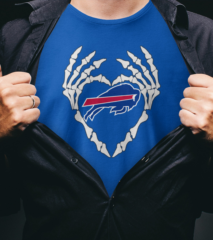 Buffalo Bills Skeleton Heart T-Shirt