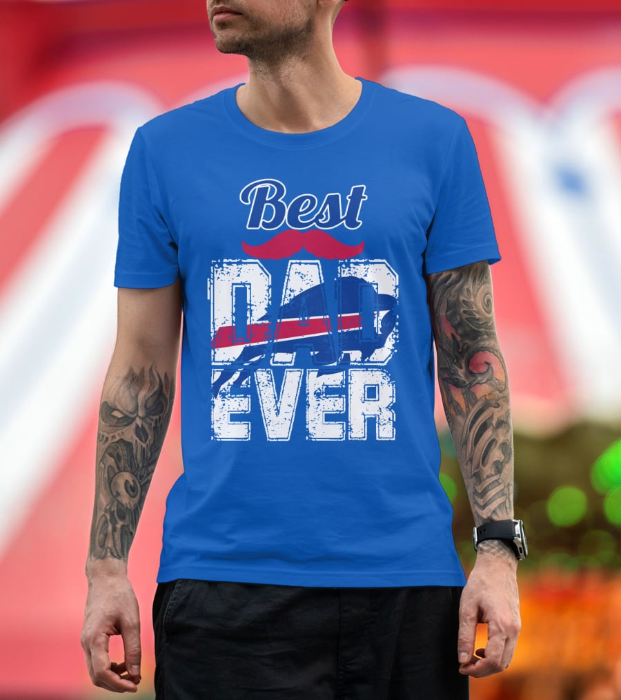 Best Dad Ever Buffalo Football Fan Mustache T-Shirt