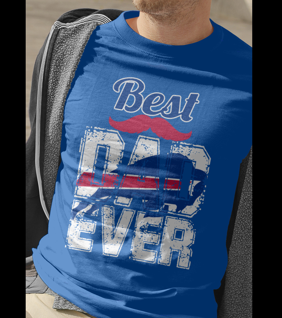 Best Dad Ever Buffalo Football Fan Mustache T-Shirt