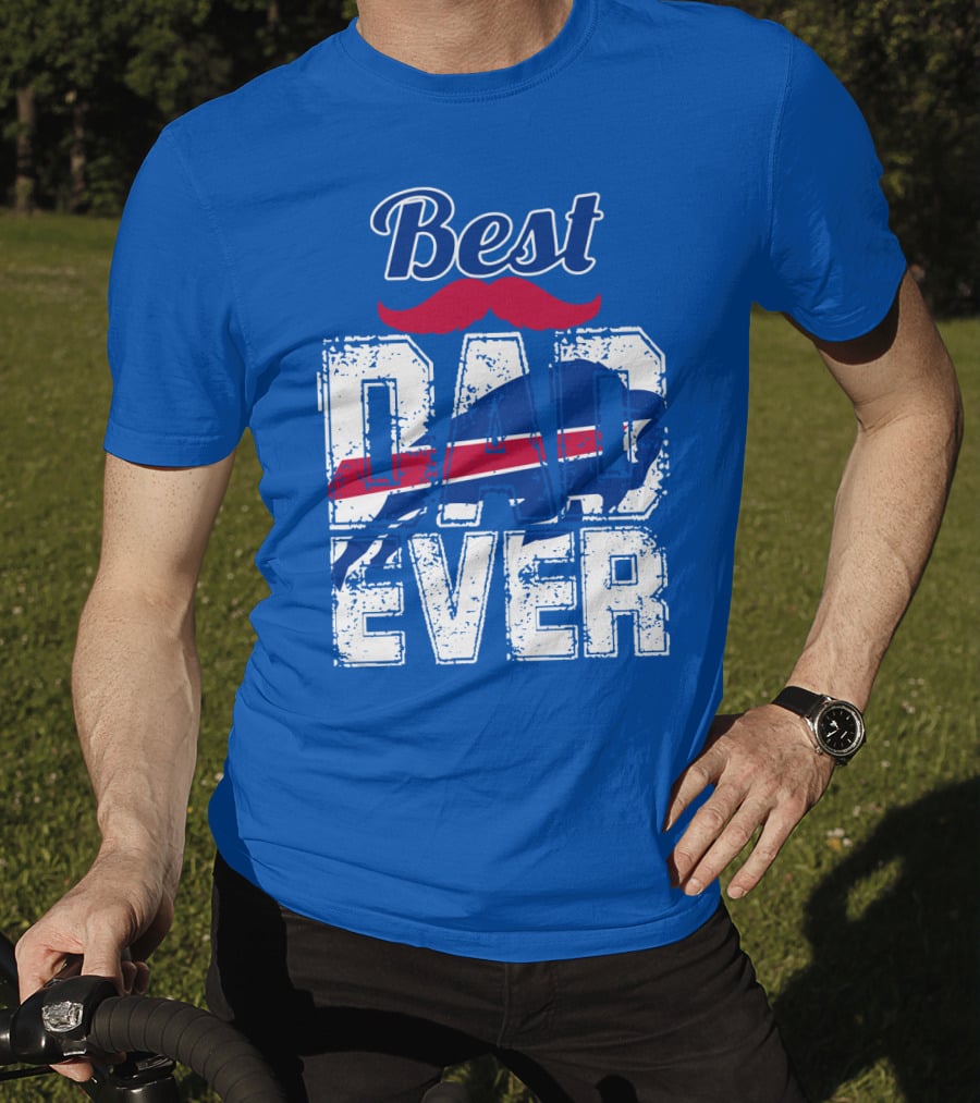 Best Dad Ever Buffalo Football Fan Mustache T-Shirt