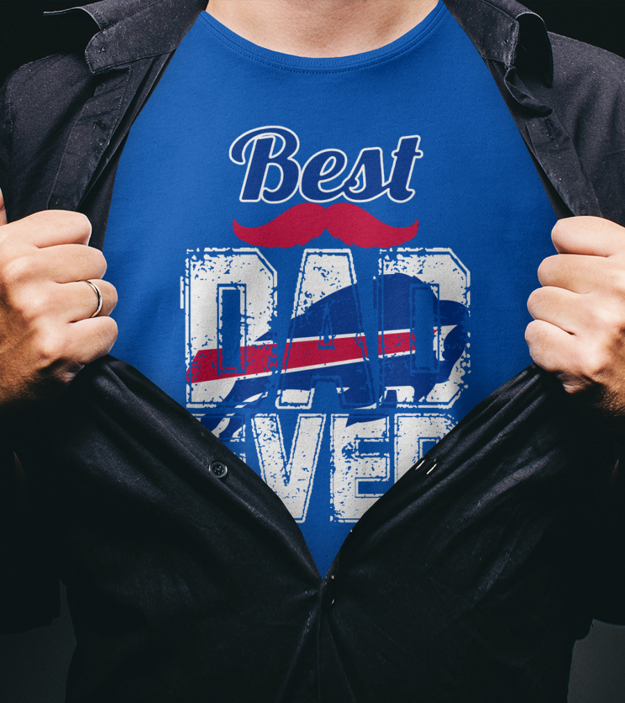 Best Dad Ever Buffalo Football Fan Mustache T-Shirt