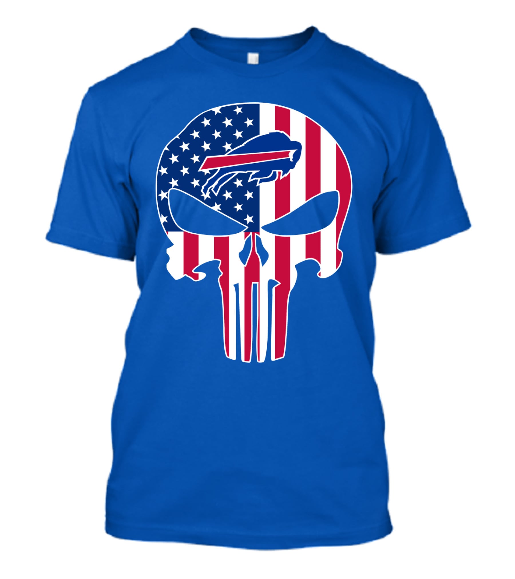 Buffalo Bills American Flag Skull T-Shirt