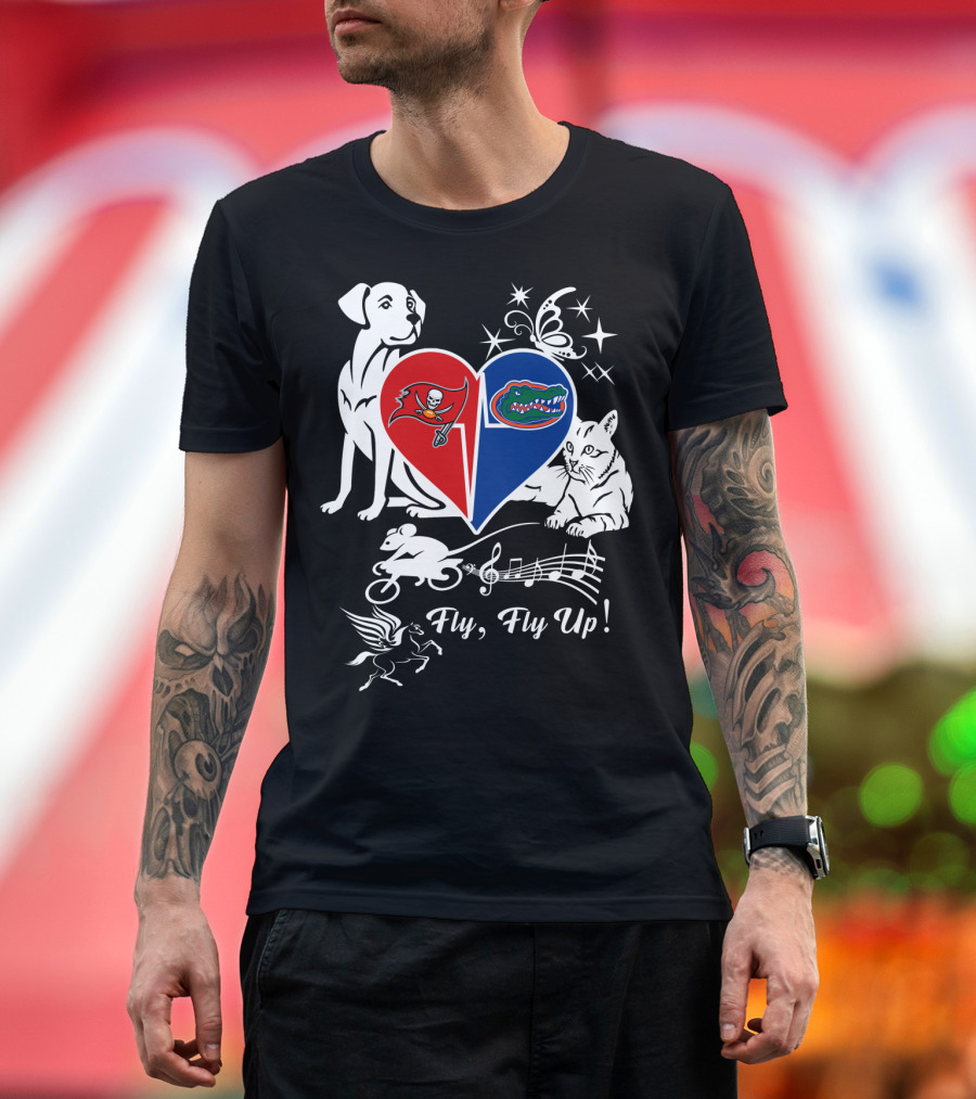 Buccaneers Gators Heart Fly Fly Up Dog Cat Butterfly Musical Pegasus T-Shirt