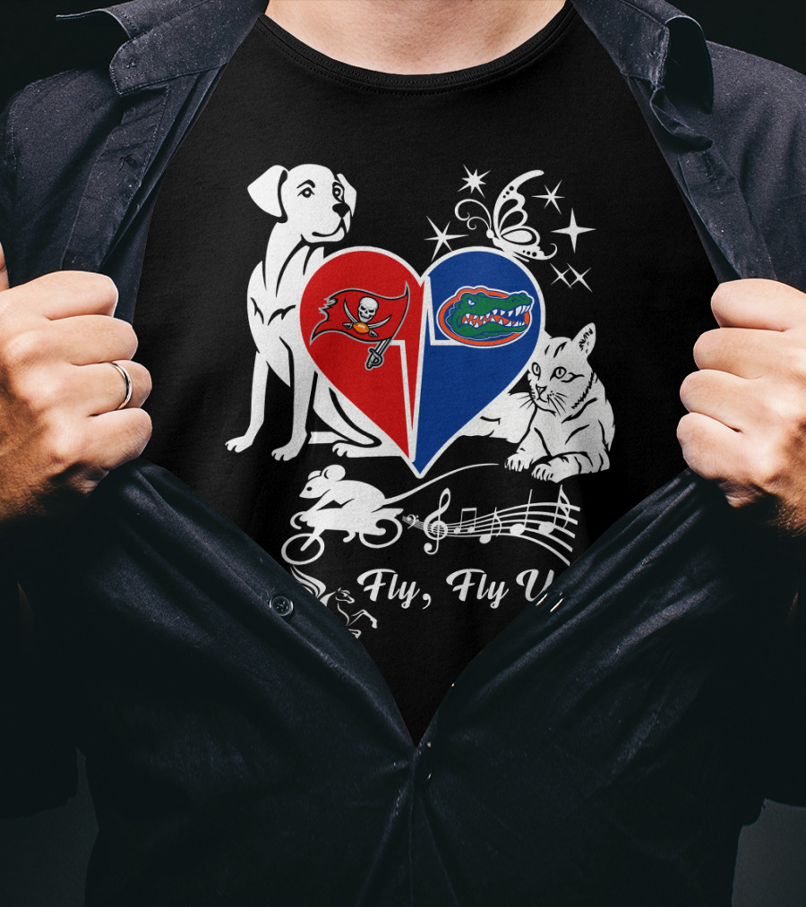Buccaneers Gators Heart Fly Fly Up Dog Cat Butterfly Musical Pegasus T-Shirt