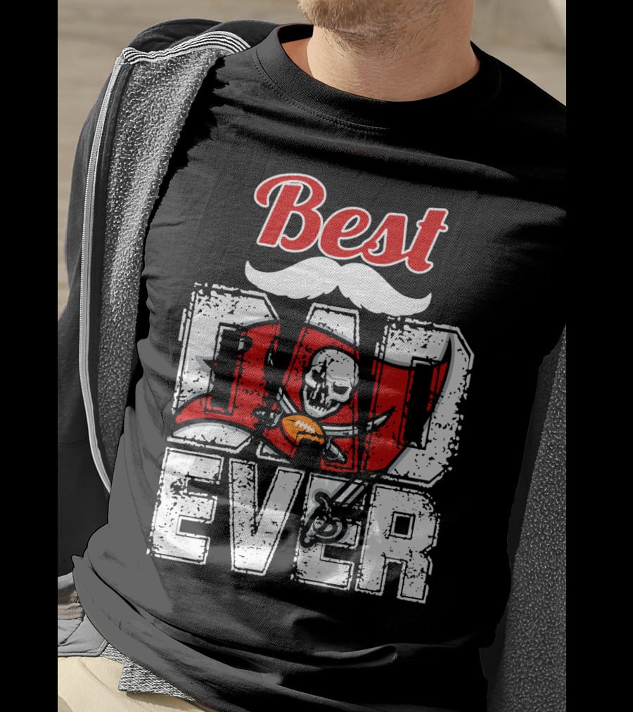 Best Dad Ever Buccaneers Football Skull Flag T-Shirt