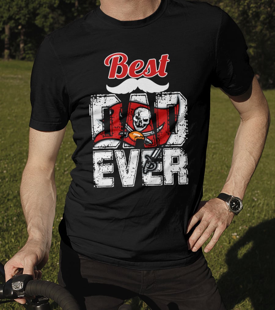 Best Dad Ever Buccaneers Football Skull Flag T-Shirt