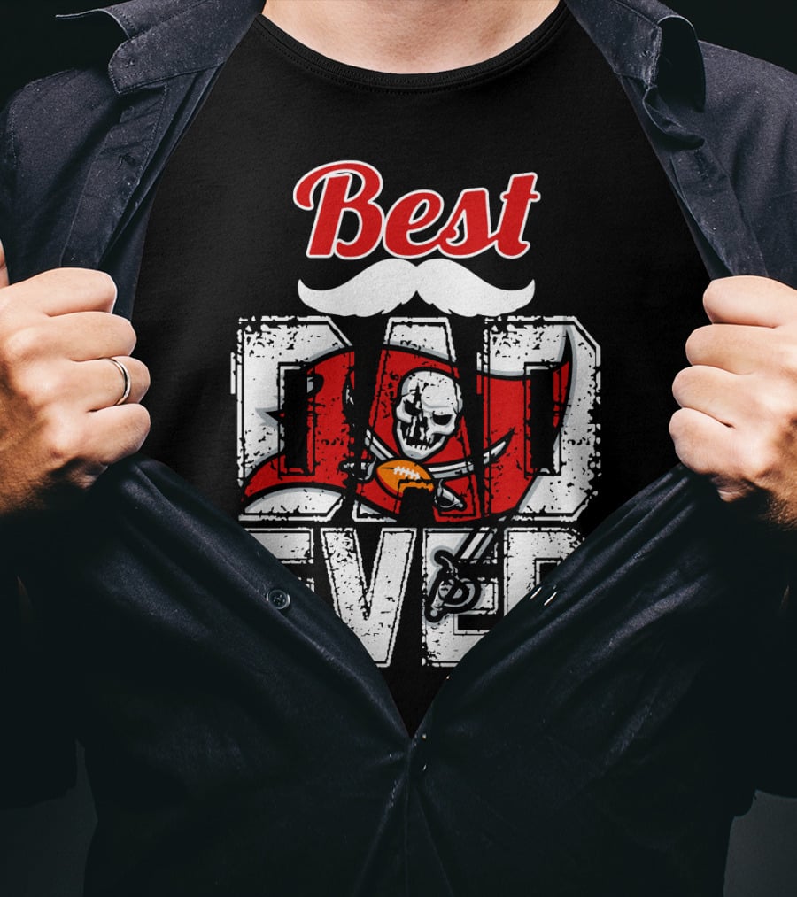 Best Dad Ever Buccaneers Football Skull Flag T-Shirt
