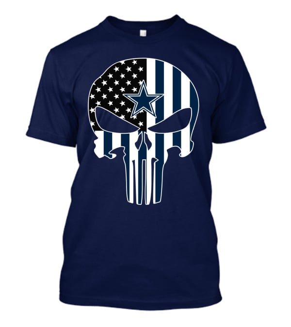 Cowboys Skull With Star And American Flag T-Shirt