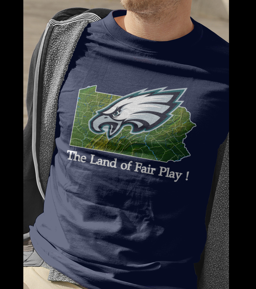 Philadelphia Eagles The Land Of Fair Play Pennsylvania Map T-Shirt