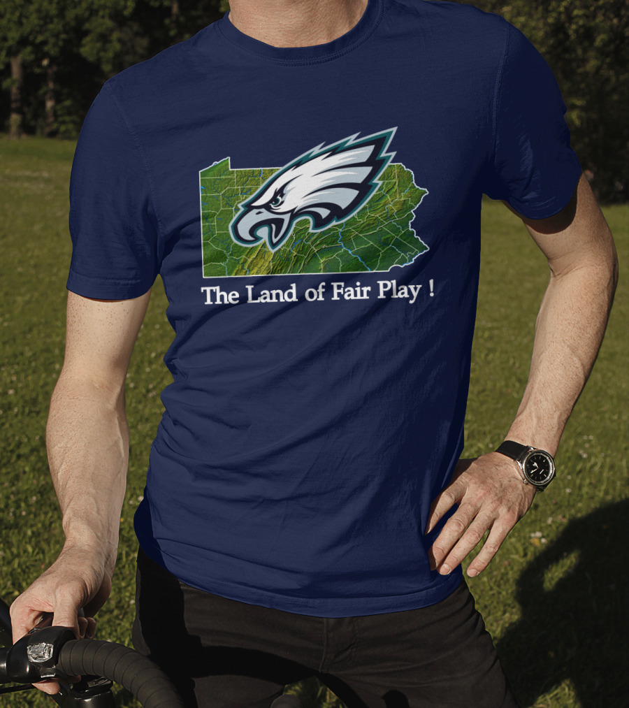 Philadelphia Eagles The Land Of Fair Play Pennsylvania Map T-Shirt