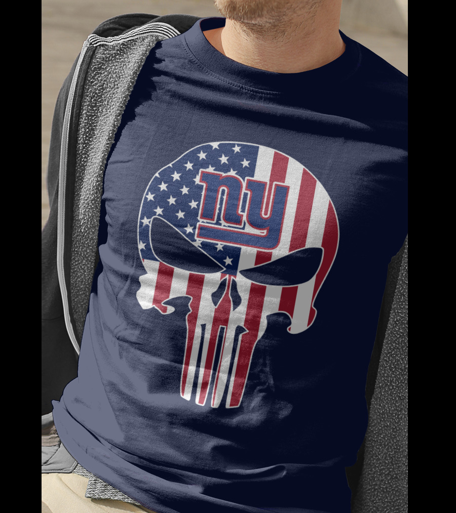 Ny Giants American Flag Punisher Skull T-Shirt