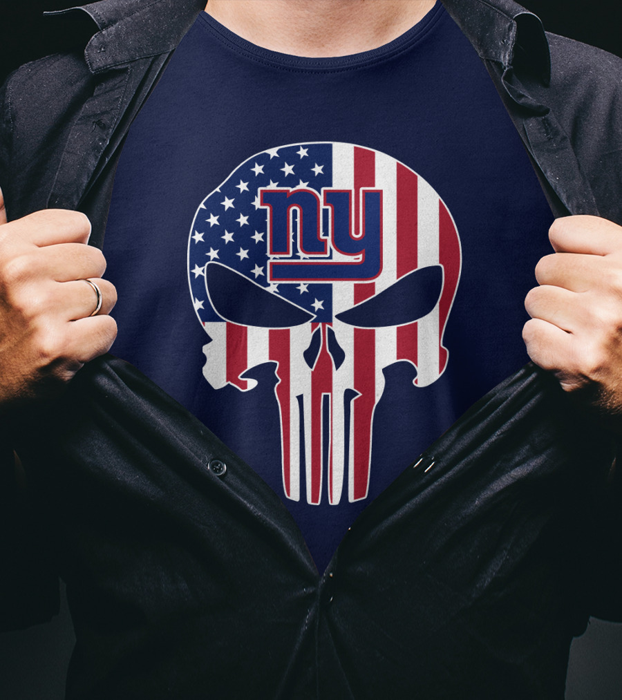 Ny Giants American Flag Punisher Skull T-Shirt